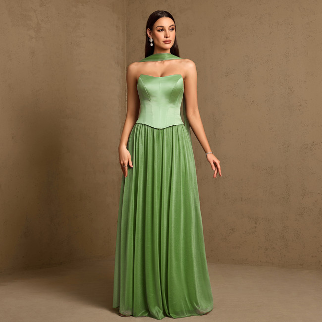 Backless Adjustable Cross-Strap A-Line Spaghetti Strap Dress