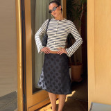Fashion Slim Fit Women’s Striped Long Sleeve Cardigan T-Shirt