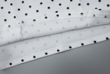 Women’s Slim Fit Polka Dot Square Neck Waist-Cinched Long Sleeve T-Shirt