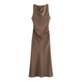 Elegant Versatile Satin Midi Dress