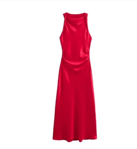 Elegant Versatile Satin Midi Dress