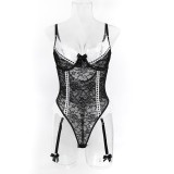 Elastic Halter Lingerie Romper