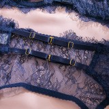 Lace Halter Push-Up Lingerie Set – Sexy Sheer 3-Piece