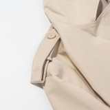 Solid Color Belted Cropped Jacket