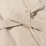 Solid Color Belted Cropped Jacket