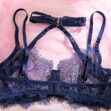 Lace Halter Push-Up Lingerie Set – Sexy Sheer 3-Piece