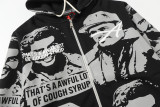Unisex Portrait Print Terry Hoodie and Sweatpants Set