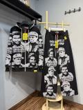 Unisex Portrait Print Terry Hoodie and Sweatpants Set