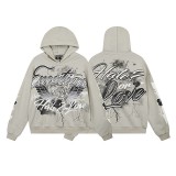 Letter Print Rhinestone Zip-Up Hoodie Set