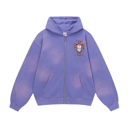 Street Hip Hop American Style Vintage Washed Cotton Printed Hoodie Jacket