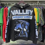 Vintage Printed Distressed Zip-Up Hoodie