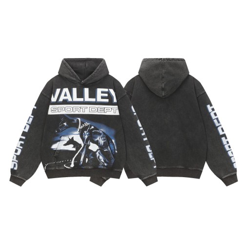 VALE Vintage Washed Cotton Printed Zip Sweatshirt