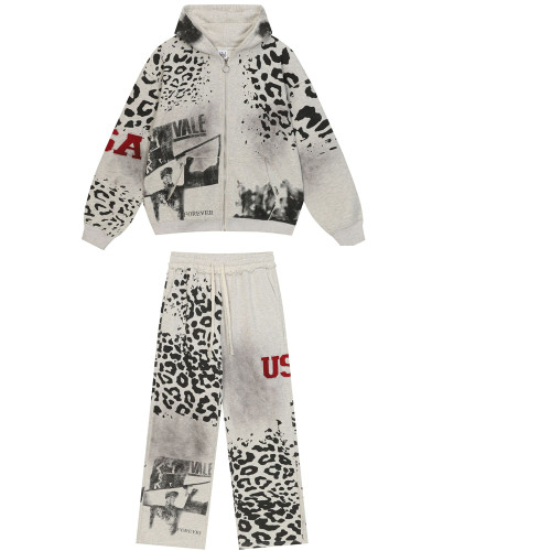 Vintage Cotton Printed Sweatshirt Set