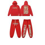 Letter Print Terry Hoodie and Sweatpants Set