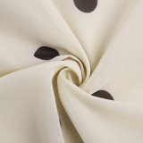 V-Neck Slimming Polka Dot Spaghetti Strap Dress