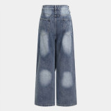 Deconstructed Patchwork Layered Washed Jeans