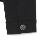 Button-Detail Long Sleeve Stand Collar Shoulder-Padded Slim-Fit Jacket for Women