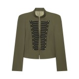 Style Slim-Fit Shoulder-Padded Blazer for Women