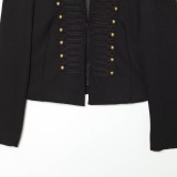 Style Slim-Fit Shoulder-Padded Blazer for Women