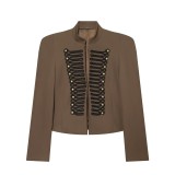 Style Slim-Fit Shoulder-Padded Blazer for Women