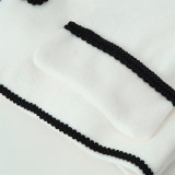 Round Neck Long Sleeve Retro Frog Button Simple Cropped Blazer Jacket for Women