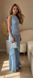 Sleeveless Backless Waist-Tie Slim-Fit Draped Wide-Leg Pants Versatile Commuter Two-Piece Set