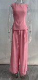 Sleeveless Backless Waist-Tie Slim-Fit Draped Wide-Leg Pants Versatile Commuter Two-Piece Set