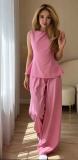 Sleeveless Backless Waist-Tie Slim-Fit Draped Wide-Leg Pants Versatile Commuter Two-Piece Set