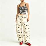 Polka Dot Women’s Loose Curved-Leg Low-Rise Full-Length Jeans