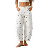 Polka Dot Women’s Loose Curved-Leg Mid-Rise Cropped Jeans