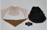 Kids Pirate Costume Set | Vintage Asymmetrical Ruffle Pirate Dress for Girls