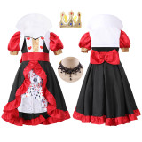 Kids Halloween Poker Queen Costume Set with Crown & Necklace