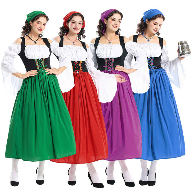 Women’s Halloween New Medieval Farm Maid Oktoberfest Costume