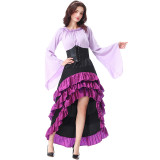 Women’s Halloween Victorian High-Low Ruffle Long Dress