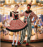 Adult Couples Circus Clown Halloween Costume Set