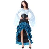 Women’s Halloween Victorian High-Low Ruffle Long Dress