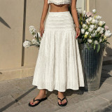 Women’s Casual Resort Textured Solid Maxi Skirt