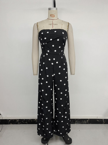 Women’s Vacation Polka Dot Strapless Jumpsuit