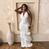Solid Color Halter Bodycon Dress Women’s Summer New Fashion Formal Dress