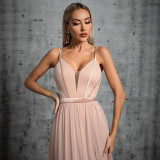 Spaghetti Strap Slim Fit Mesh Evening Gown