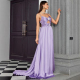 Sexy Spaghetti Strap Hollow Out Slim Fit Slit Evening Gown
