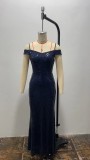 Sequin Mermaid Tail Maxi Evening Dress