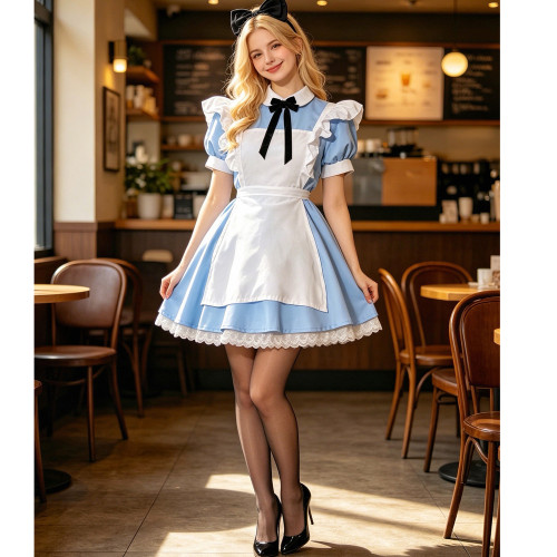 Women's Halloween Costume Runaway Alice Dark Alice in Wonderland Cosplay Dress