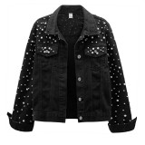 Women's Pearl Embellished Denim Jacket