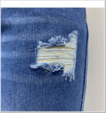Women's High-Waist Ripped Distressed Wide-Leg Baggy Denim Jeans