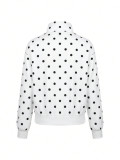 Chinese Frog Button Polka Dot Long Sleeve Jacket