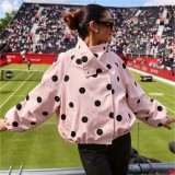 Trendy Polka Dot Bomber Jacket