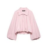 Minimalist Balloon Sleeve Pilot Jacket