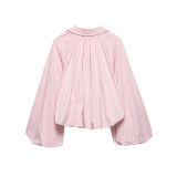 Minimalist Balloon Sleeve Pilot Jacket