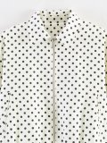 Women's Polka Dot Puffy Zip-Up Jacket